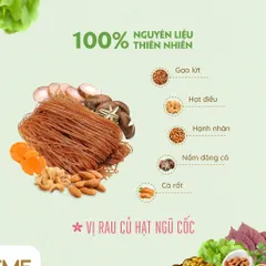 Combo mix 2 ly bún gạo lứt ăn liền NGON & THON vị rau củ hạt ngũ cốc và tảo xoắn chua cay