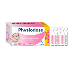 Nước Muối Sinh Lý Physiodose Pháp 5ml cho Trẻ Sơ Sinh - Hộp 40 Ống Giúp Làm Sạch Mũi và Bảo Vệ Sức Khỏe Bé Yêu