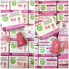 Cốc Nguyệt San Saforelle - Bộ 2 Cốc Silicone An Toàn, Dễ Dàng Sử Dụng - Giúp Giảm Cảm Giác Khó Chịu Khi Có Kinh Nguyệt