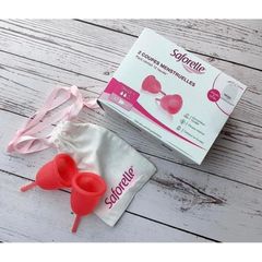 Cốc Nguyệt San Saforelle - Bộ 2 Cốc Silicone An Toàn, Dễ Dàng Sử Dụng - Giúp Giảm Cảm Giác Khó Chịu Khi Có Kinh Nguyệt