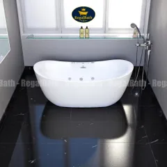 Bồn Tắm Massage Cao Cấp Dáng Thỏi Vàng RB-17TV - Regalbath với Hệ Thống Sục Khí và Đèn LED Sang Trọng, Thư Giãn tại Nhà