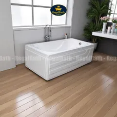 Bồn Tắm Dài 1m5 RegalBath RB-15A - Bồn Tắm Acrylic Cao Cấp Thiết Kế Tối Giản, An Toàn Với Đáy Chống Trượt, Kích Thước 1500x750x550mm