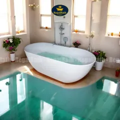 Bồn Tắm Oval Massage Cao Cấp Regalbath RB-15O-CM 1m5 - Thiết Kế Cạnh Mỏng, Sang Trọng, Dễ Lắp Đặt, Thư Giãn Tại Nhà