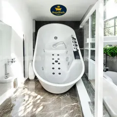 Bồn Tắm Massage Oval Cạnh Thẳng 1m5 (RB-15O-CT) Regalbath - Thư Giãn Chuẩn Spa Tại Nhà, Tiết Kiệm Diện Tích