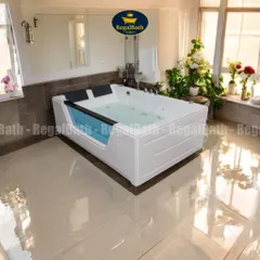 Bồn Tắm Đôi Massage RB-1711 Regalbath - Thiết Kế Kính Sang Trọng, Thư Giãn Cho 2 Người, Không Gian Spa Tại Nhà