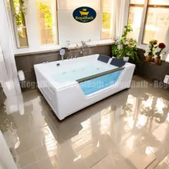 Bồn Tắm Đôi Massage RB-1711 Regalbath - Thiết Kế Kính Sang Trọng, Thư Giãn Cho 2 Người, Không Gian Spa Tại Nhà