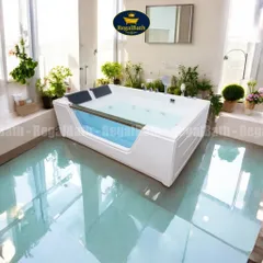Bồn Tắm Đôi Massage RB-1711 Regalbath - Thiết Kế Kính Sang Trọng, Thư Giãn Cho 2 Người, Không Gian Spa Tại Nhà