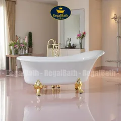 Bồn Tắm Chân Rồng Regalbath RB-17CR Sang Trọng 1m7 - Bồn Tắm Cổ Điển Cao Cấp, Thiết Kế Độc Lập, Chất Liệu Acrylic Chống Ố