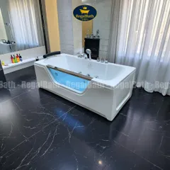 Bồn Tắm Massage Dài Kính 1m7 RB-17MS RegalBath - Thiết Kế Sang Trọng, Thư Giãn Tối Ưu với Kính Cường Lực và Hệ Thống Massage Thủy Lực