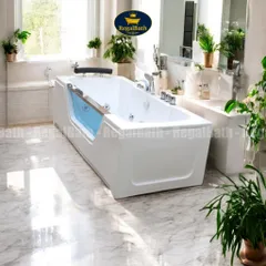 Bồn Tắm Massage Dài Kính 1m7 RB-17MS RegalBath - Thiết Kế Sang Trọng, Thư Giãn Tối Ưu với Kính Cường Lực và Hệ Thống Massage Thủy Lực