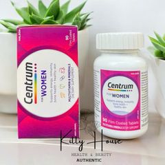 Viên uống bổ sung vitamin Centrum For Women 90 viên - Tăng cường sức đề kháng và hỗ trợ sức khỏe cho phụ nữ dưới 50 tuổi