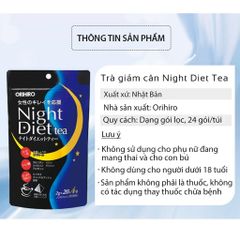 Trà Giảm Cân Ban Đêm Night Diet Tea Orihiro Nhật Bản - Hỗ Trợ Giấc Ngủ Ngon, Đốt Cháy Mỡ, Kiểm Soát Cân Nặng Từ Thiên Nhiên