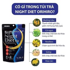 Trà Giảm Cân Ban Đêm Night Diet Tea Orihiro Nhật Bản - Hỗ Trợ Giấc Ngủ Ngon, Đốt Cháy Mỡ, Kiểm Soát Cân Nặng Từ Thiên Nhiên