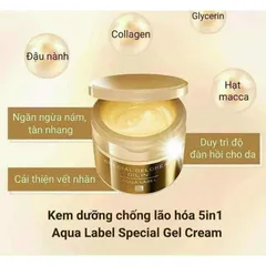 Kem Dưỡng Da Shiseido Aqualabel Special Gel Cream 5 trong 1 - Chống Lão Hóa, Giảm Nám, Cấp Ẩm, Làm Mềm Da cho Da Khô, Không Đều Màu