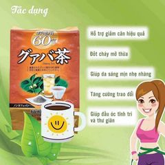 Trà Lá Ổi ORIHIRO Nhật Bản - Giảm Cân Tự Nhiên, 60 Túi Hỗ Trợ Sức Khỏe, Tiêu Hóa Tốt, Duy Trì Vóc Dáng, Uống Nóng/Lạnh