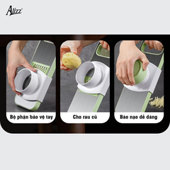 Dụng Cụ Cắt Rau Củ Đa Năng 6 Dao Alizz AL-14501 - Thép Không Gỉ, Thiết Kế Tiện Lợi, Hỗ Trợ Nấu Nướng Trong Bếp