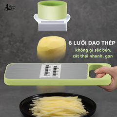 Dụng Cụ Cắt Rau Củ Đa Năng 6 Dao Alizz AL-14501 - Thép Không Gỉ, Thiết Kế Tiện Lợi, Hỗ Trợ Nấu Nướng Trong Bếp