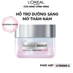 Kem Dưỡng Da Ban Ngày L'Oreal Paris Glycolic AHA 50ml - Kem Sáng Da, Mờ Thâm Nám, Chống Nắng SPF 30, Làm Rạng Rỡ Làn Da