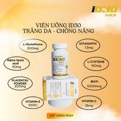 Viên Uống Trắng Da PETYFAN ID30 Gold White & Suncream - Giảm Nám, Chống Nắng, Chống Lão Hóa - Hộp 30 Viên Mỹ
