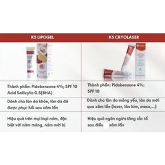 Kem Giảm Sạm Nám K5 Lipogel và K5 Cryolaser - Giải Pháp Làm Sáng Da và Ngăn Ngừa Tăng Sắc Tố Nám Sau Laser