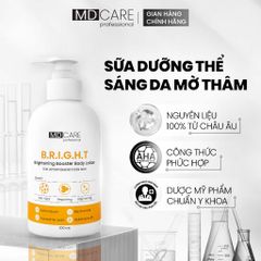 Sữa Dưỡng Thể Sáng Da MD CARE 200ml - Chống Lão Hóa, 4% Alpha Arbutin & 3% Niacinamide - Dưỡng Trắng, Mờ Thâm, Cải Thiện Kết Cấu Da