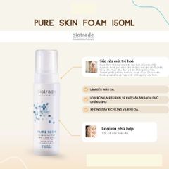 Sữa rửa mặt Biotrade Pure Skin Cleansing Face Foam trẻ hoá làm sạch mụn đầu đen, thu nhỏ lỗ chân lông, giúp da đều màu