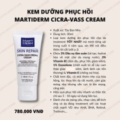 Kem Dưỡng MartiDerm B5 Skin Repair Cicra Vass Cream - Dưỡng Ẩm Tái Tạo Da Tổn Thương, Nhạy Cảm 30ml, Hàng Nhập Khẩu