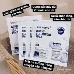 COMBO 10 Mặt Nạ SurMedic Bright Glutathione - Dưỡng Trắng, Cấp Ẩm Sáng Da, Phục Hồi, Chất Lượng Hàn Quốc
