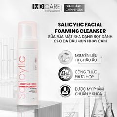 Sữa Rửa Mặt Bọt MD CARE BHA Cho Da Dầu Mụn Nhạy Cảm 200ml - Giải Pháp Làm Sạch Sâu, Kiểm Soát Dầu và Ngăn Ngừa Mụn