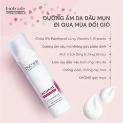 Kem Dưỡng Ẩm Biotrade Acnaut Hydro Active Cream 60ml - Phục Hồi Da Sau Mụn, Chống Viêm, Duy Trì Độ Ẩm, Cho Da Hỗn Hợp và Dầu