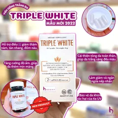 Viên Uống Triple White Trắng Da - Giải Pháp Chống Nắng, Giảm Sạm Nám & Lão Hóa Da Hộp 50 Viên Nhập Khẩu USA