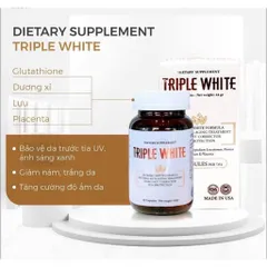 Viên Uống Triple White Trắng Da - Giải Pháp Chống Nắng, Giảm Sạm Nám & Lão Hóa Da Hộp 50 Viên Nhập Khẩu USA