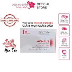 Viên Uống Giảm Mụn Biotrade Acnaut - Thực Phẩm Chức Năng 30 Viên, Hỗ Trợ Da Sáng Khỏe, Giảm Thâm, Kiềm Dầu