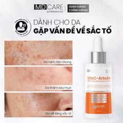 Serum MD CARE VitaC-Arbutin 30ml - Công Thức Làm Sáng Da Chống Lão Hoá, Giảm Nám, Cải Thiện Đều Màu Da