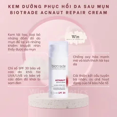 Kem Dưỡng Biotrade Acnaut Repair Cream 30ml - Ngừa Sẹo, Tái Tạo Da Sau Mụn, Loại Bỏ Đốm Đỏ, Chống Nắng SPF 30, Chống Oxy Hóa