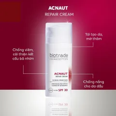 Kem Dưỡng Biotrade Acnaut Repair Cream 30ml - Ngừa Sẹo, Tái Tạo Da Sau Mụn, Loại Bỏ Đốm Đỏ, Chống Nắng SPF 30, Chống Oxy Hóa