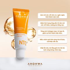 Kem Dưỡng Trắng Da AHOHWA NTG Whitening Cream 50g - Giảm Thâm Nám, Chống Lão Hóa và Cấp Ẩm Hiệu Quả, Chính Hãng Hàn Quốc