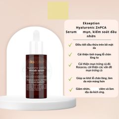 Serum Ekseption ZnPCA Hyaluronic 75ml - Giảm Mụn, Kiềm Dầu, Cải Thiện Lỗ Chân Lông Cho Da Dầu, Nhập Khẩu Tây Ban Nha