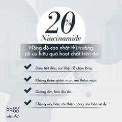 Serum Niacinamide 20% Oh! Oh! - Dưỡng Sáng Da, Giảm Thâm, Se Khít Lỗ Chân Lông - Sản Phẩm Chăm Sóc Da Mặt Toàn Diện