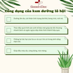 Kem Dưỡng Ẩm Trắng Sáng GoodnDoc Aloe Vera Hydra Soothing Cream - Kem Chống Lão Hóa, Tái Tạo Da, 50ml Hàn Quốc