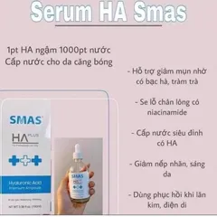 Tinh Chất Serum SMAS HA Plus 100ml - Hyaluronic Acid Premium Dưỡng Ẩm, Làm Trắng Sáng Da, Cấp Nước Cho Da Khỏe Mạnh, Rạng Rỡ