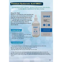Tinh Chất Serum SMAS HA Plus 100ml - Hyaluronic Acid Premium Dưỡng Ẩm, Làm Trắng Sáng Da, Cấp Nước Cho Da Khỏe Mạnh, Rạng Rỡ