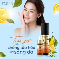 Sữa Rửa Mặt Tạo Bọt Eveline Vitamin C Sensation C 150ml - Làm Sáng Da, Phục Hồi, Chống Lão Hóa với Axit Ferulic và Vitamin E