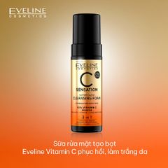Sữa Rửa Mặt Tạo Bọt Eveline Vitamin C Sensation C 150ml - Làm Sáng Da, Phục Hồi, Chống Lão Hóa với Axit Ferulic và Vitamin E