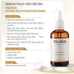 Medik8 Hydr8 B5 Hydration Serum Tinh chất Serum cấp ẩm, phục hồi da dưỡng ẩm cấp nước 60ml
