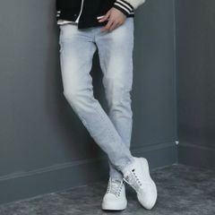 Quần Jeans Nam Xanh Nhạt Rách Xước Slimfit Denim Dáng Ôm Co Giãn - Thời Trang Hiện Đại, Mẫu 0001 0003 Pon.mens