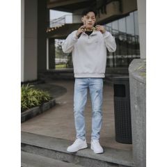 Quần Jean Nam Xanh Nhạt Co Giãn 4 Chiều Rách Xước Cao Cấp Slimfit Skinny Denim - Thời Trang Nam Nhẹ Nhàng, Phong Cách Năng Động