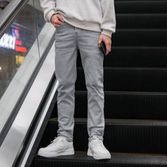 Quần Jean Nam Xám Ghi Rách Co Giãn 4 Chiều Chất Bò Denim - Dáng Slimfit Skinny Thời Trang Pon.mens