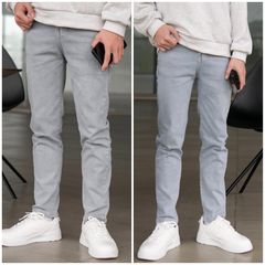 Quần Jean Nam Xám Ghi Rách Co Giãn 4 Chiều Chất Bò Denim - Dáng Slimfit Skinny Thời Trang Pon.mens