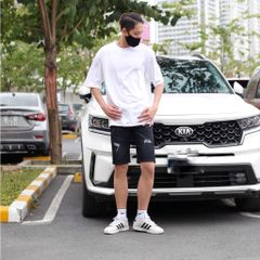 Quần Short Bò Nam Rách Màu Đen Co Giãn 4 Chiều VNXK - Denim Thời Trang Thoải Mái Cho Nam Giới